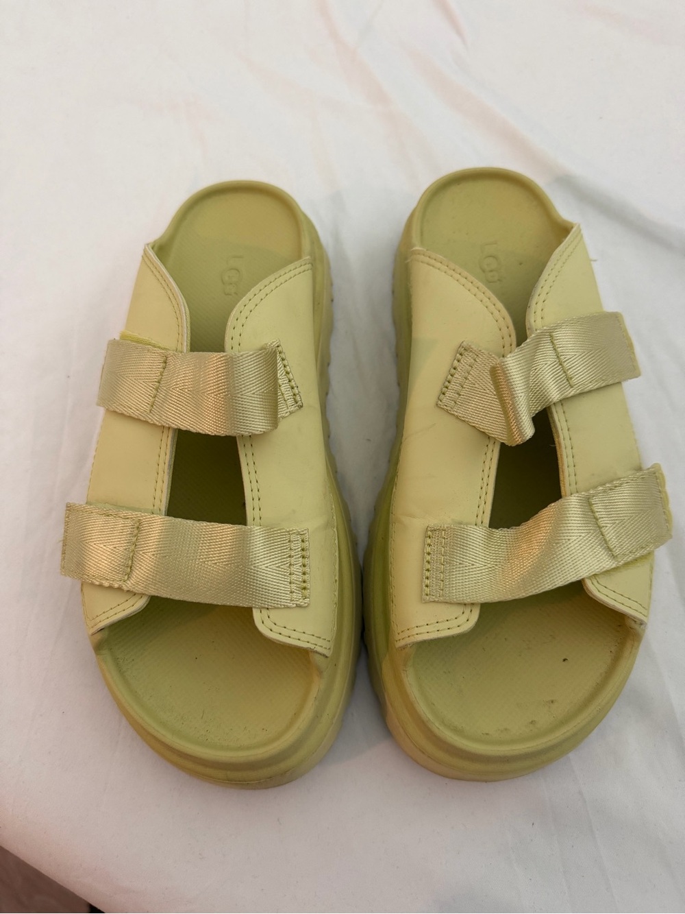 UGG Kids Metallic Gold Slide Sandals with Dual Straps